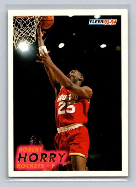 CARTE DE BASKETBALL 1993 94 Fleer 77 Robert Horry Houston Rockets EUR