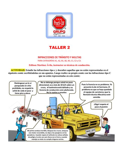 Taller Infracciones De Tr Nsito Taller Infracciones De Trnsito Y