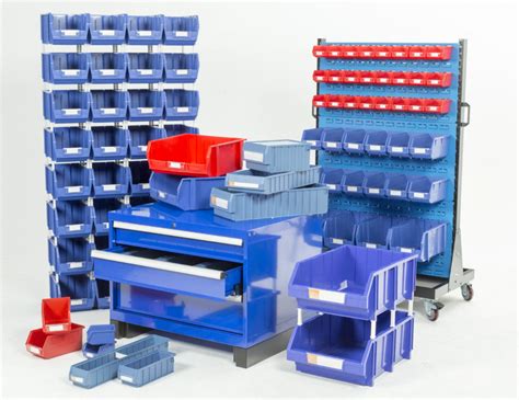 Industrial Plastic Storage Stackable And Back Hang Bin For Hardware