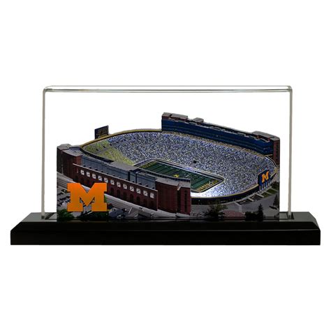 Michigan Wolverines 19" x 9" Light Up Stadium with Display Case