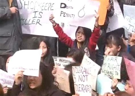 Protest In Delhi Against Arunachal Pradesh Students Death