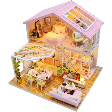 Cutebee Diy Dollhouse Tr Dockhus Miniatyr Doll House M Bler Kit Casa