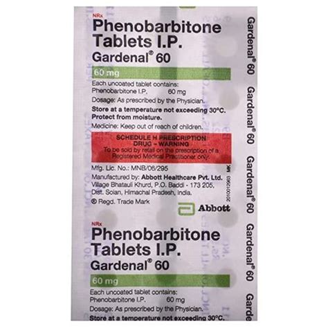 Gardenal 60 Phenobarbitone Tablets Ip 60mg Medicine Raw Materials At