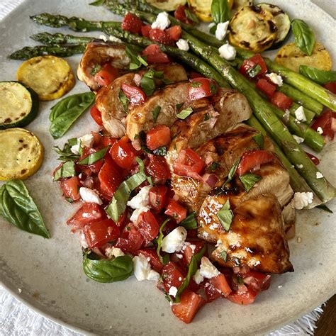 Grilled Chicken Breast With Balsamic BBQ Sauce And Tomato Strawberry