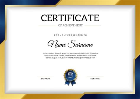 Academic Award Certificate Template