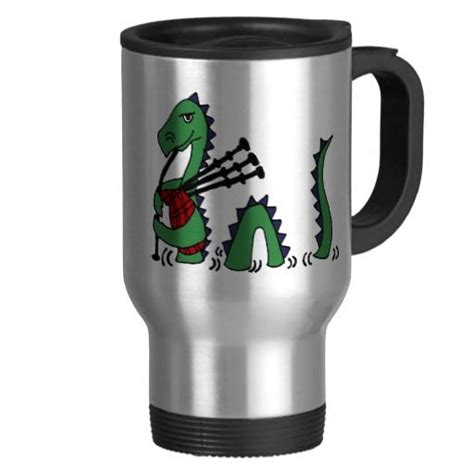 Funny Loch Ness Monster Playing Bagpipes Coffee Mug Loch Ness Monster