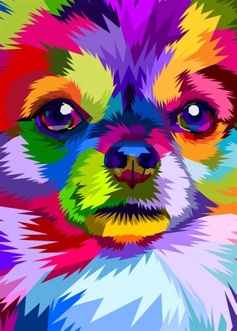 Colorful Chihuahua Dog Poster By Queensy Collin Displate Dog Pop