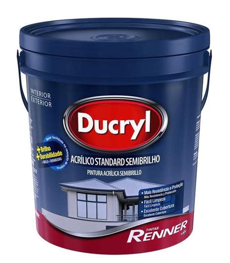 Tinta Ducryl Standard Semibrilho 18L Renner Tinta Para Parede