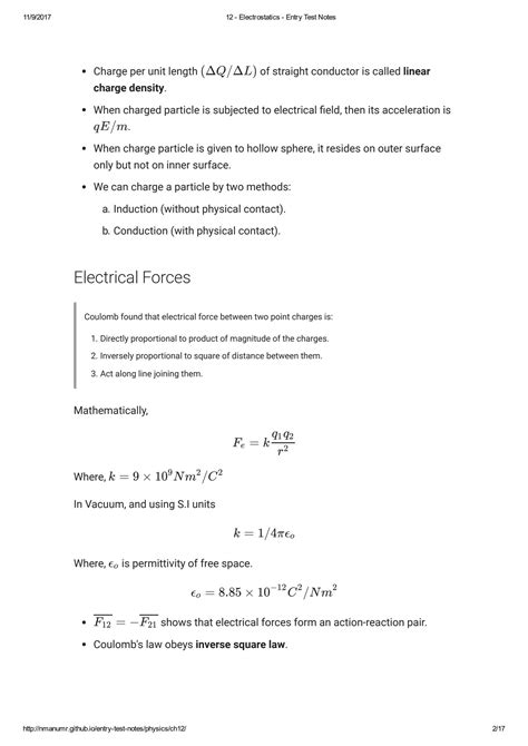 Solution Electrostatics Study Guide Charges Its Relationship With