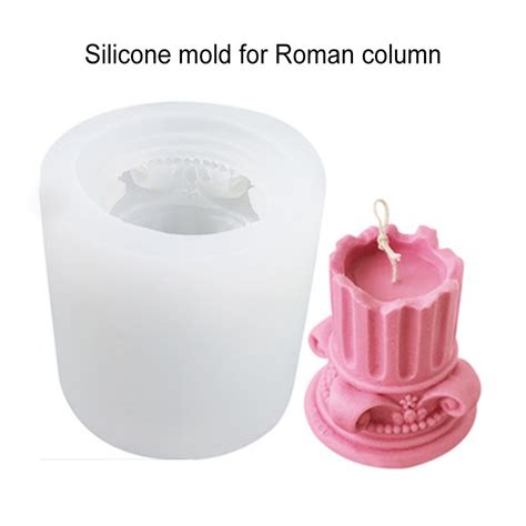 Roman Column Candle Molds Ancient Railing Silicone Stripe Shape