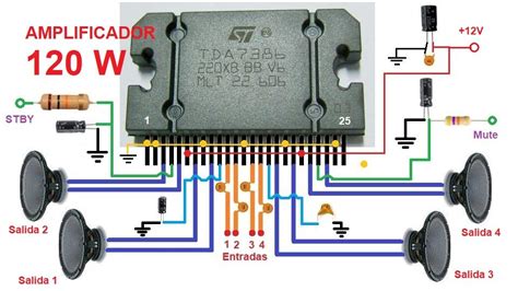 Amplificador De 120 Watts 4 Canales Y 30 Watts Por Canal Audio