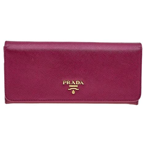 Prada Pink Saffiano Leather Envelope Wallet For Sale At 1stDibs