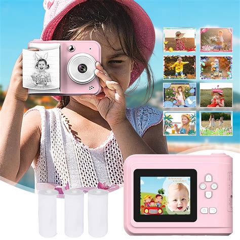 ikohbadg kids instant print camera  hd video  coloring children