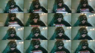 Soulstrippe Cam Recording Green Haired Buxom Webcam Porn Chick With Mask Is