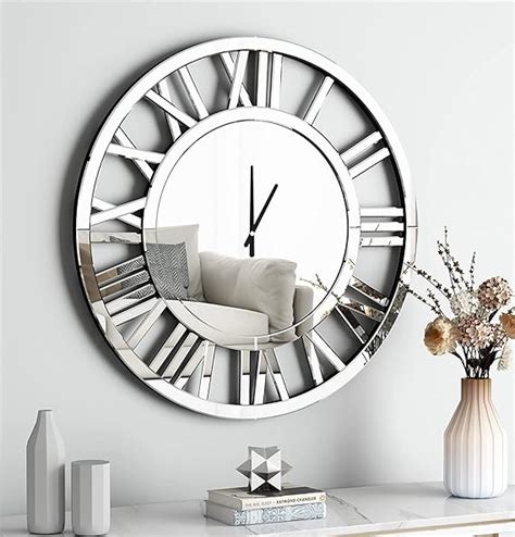 Shyfoy Cm Decorative Wall Clock Large Living Room Decor Round