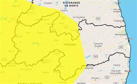 100 Cidades Do Interior Da Pb Recebem Alerta Amarelo De Perigo