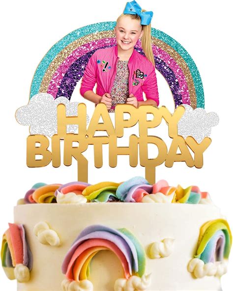 Buy Acrylic Jojo Siwa Happy Birthday Cake Topper Jojo Rainbow Cake Hot Sex Picture