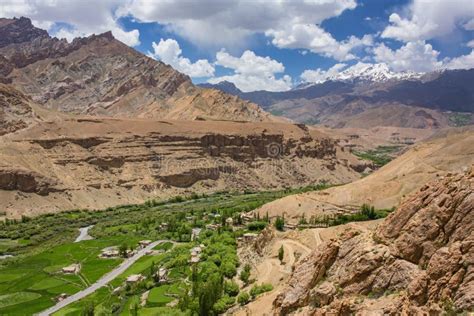 Beautiful Ladakh Landscape Of Green Valley Near Mulbek Village Ladakh