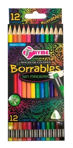 Lapices Colores Borrables Tryme Sin Madera Caja C Piezas Mercadolibre