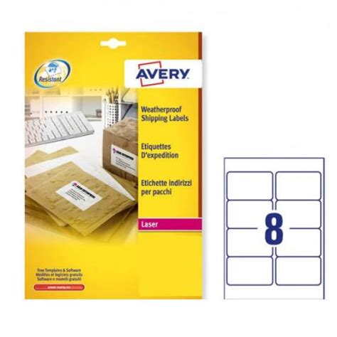 Avery Weatherproof Shipping Label 8 Per Sheet Pack Of 200 Av04914