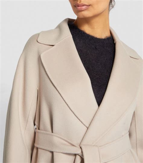 Womens Max Mara Beige Virgin Wool Wrap Coat Harrods Uk