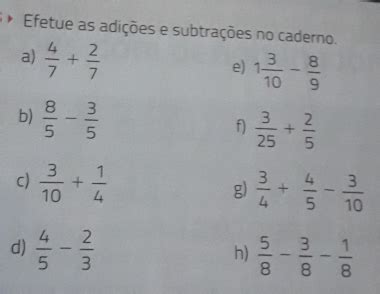 Solved Efetue as adiçòes e subtraçôes no caderno a 4 7 2 7 e 1