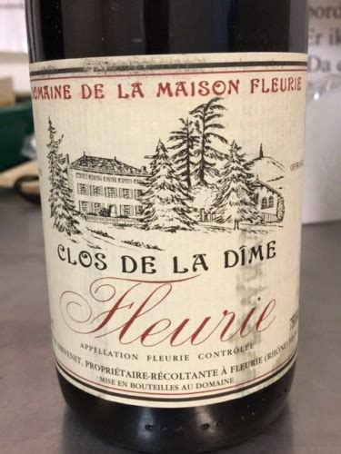 Domaine De La Maison Fleurie Fleurie Clos De La Dime Vivino Hong Kong