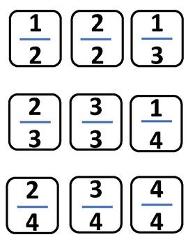 Equivalent Fraction Memory Game By LaTasha Curtis TpT