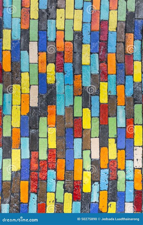 Colorful Bricks Wall Background Stock Photo 50275890