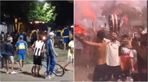 Video el feroz enfrentamiento entre hinchas de River y Boca después