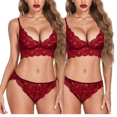 Buy Arnoni Women Babydoll Nightwear Lace Bra Panty Lingerie Set Women Babydoll Night Dress