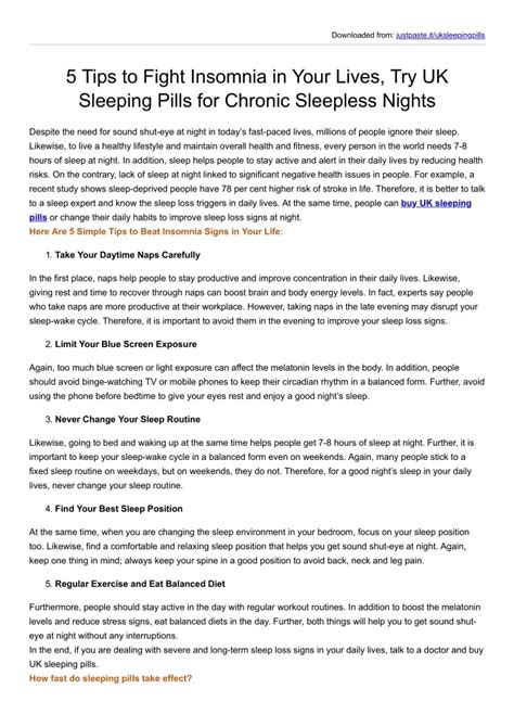 Ppt 5 Tips To Fight Insomnia In Your Lives Try Uk Sleeping Pills For