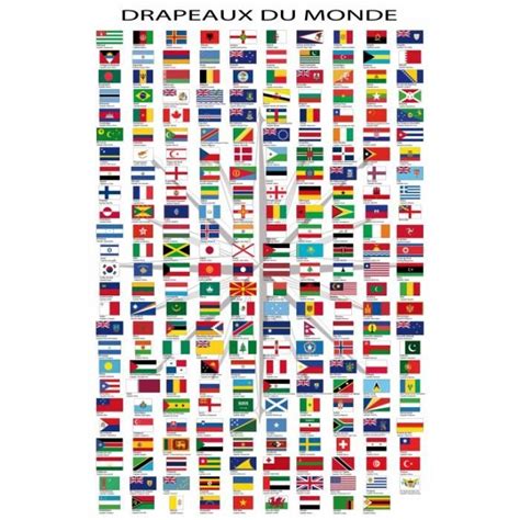 Drapeaux Du Monde Posters Xxl Noms Des Pays E Achat Vente