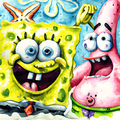 SpongeBob SquarePants and Patrick Starfish Being Silly Together · Creative Fabrica