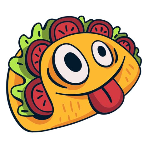 Cheerful Mexican Food Taco Character Vector Illustration Free Clipart