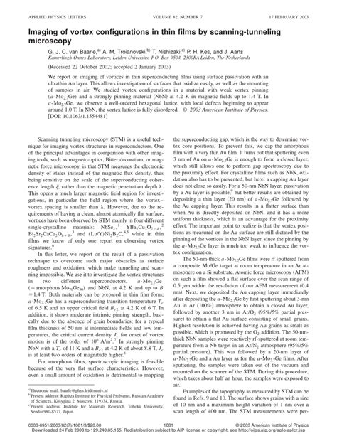 PDF Imaging Of Vortex Configurations In Thin Films By Scanning