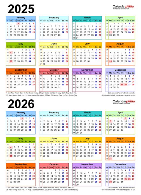 Full 2025 2026 Holiday Calendar Printable Free List Of 2025