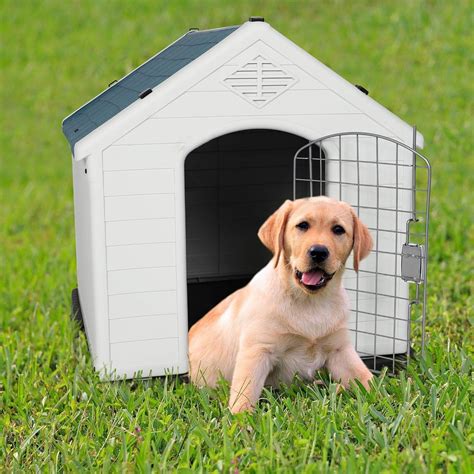 Amazon.com : LONABR Plastic Outdoor Dog House with Door for Pet Weatherproof Kennel Small to ...