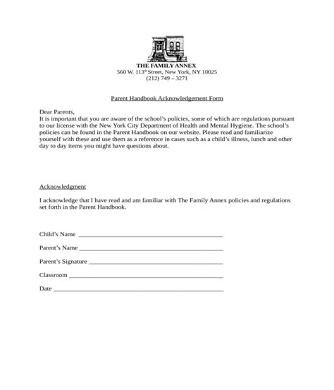 Handbook Acknowledgment Form Fill Out And Sign Printable Pdf Template