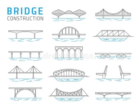 Bridge Constructions Vector Set Stock Vector Illustration Of