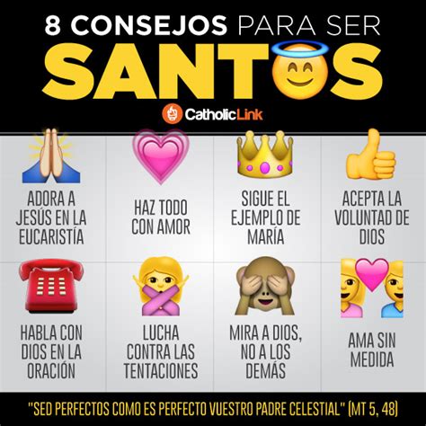 Infografía 8 Consejos Para Ser Santos Catholic Link