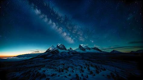 Premium AI Image | A night sky with the milky way above the mountains