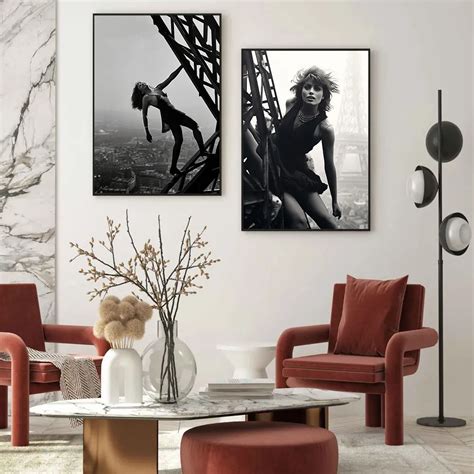 Tina Turner Eiffel Tower Posters And Prints Modern Black And White Wall