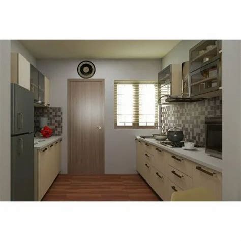 Wooden Parallel Shape Parallel Modular Kitchen Kitchen Cabinets At Rs