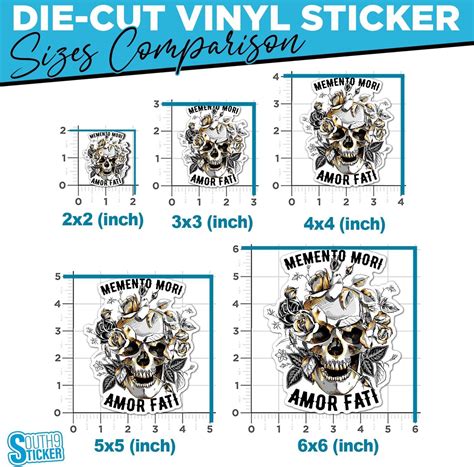 Memento Mori Sticker Amor Fati Skull Gold Roses Flowers 6 Vinyl Die