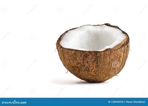 Coconut Half Isolated On White Background Stock Photo Image Of Food