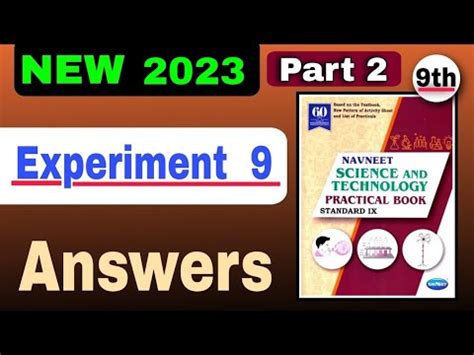 Class Th Science Practical Book Part Experiment Answers Study