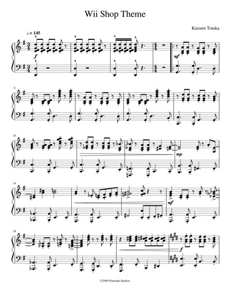 Wii Shop Theme Sheet music for Piano (Solo) | Musescore.com