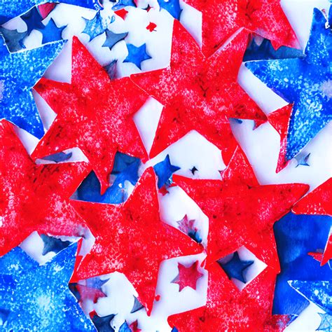 Red White And Blue Star Seamless Watercolor Graphic · Creative Fabrica