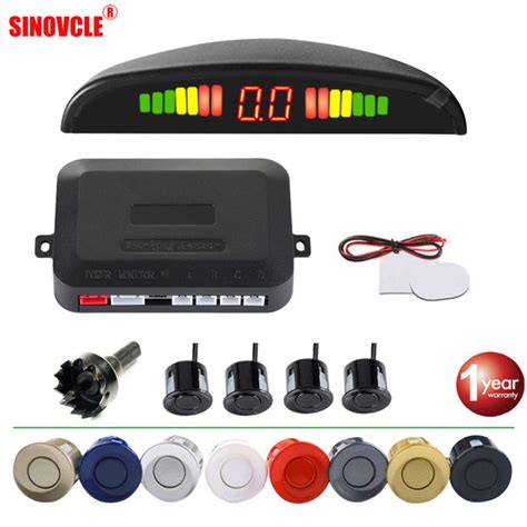 SINOVCLE Car LED Parking Sensor Kit 4 Sensors 22mm Reverse Radar Sound